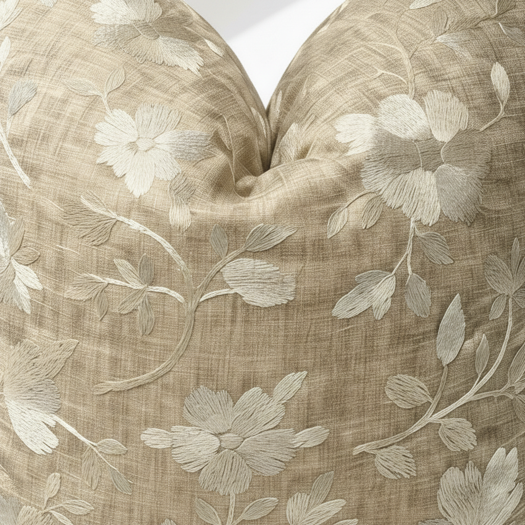 Floral Beige Pillow