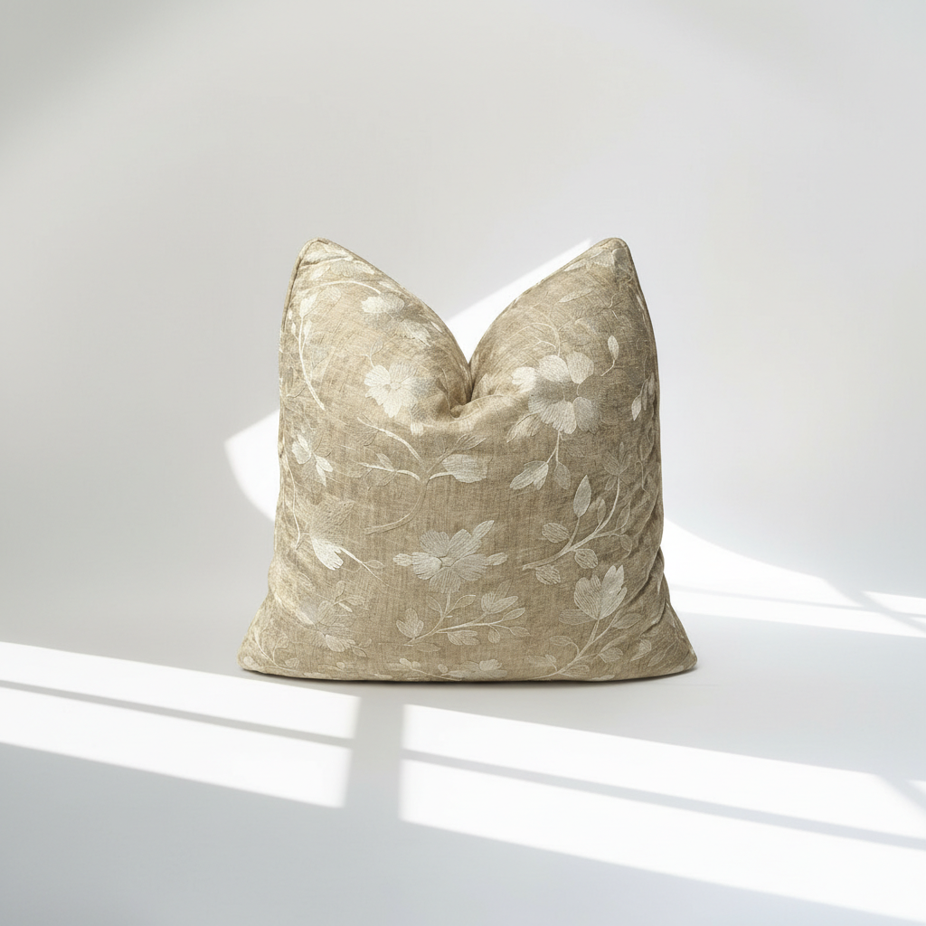 Floral Beige Pillow