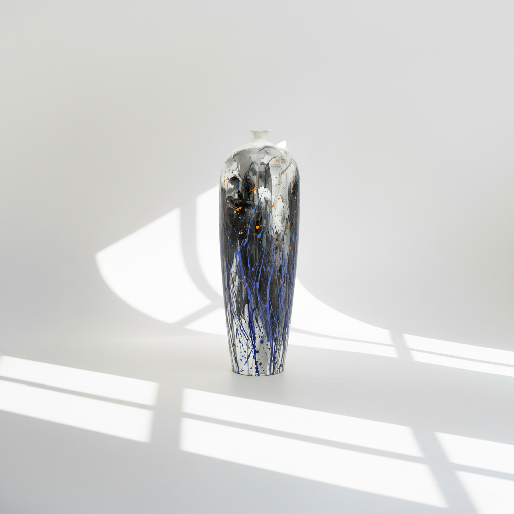 Tall Bud Hand-Painted Vase