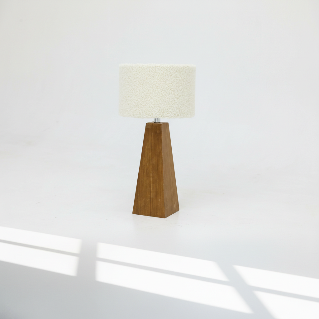 Sienna Wood & Bouclé Table Lamp