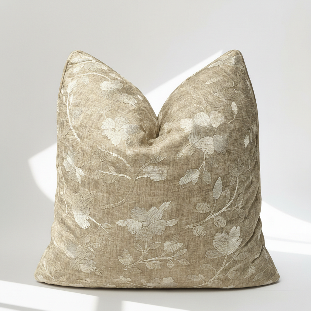 Floral Beige Pillow