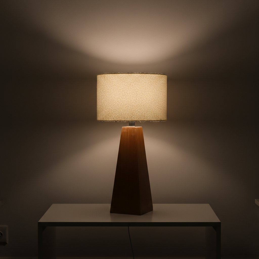 Sienna Wood &amp; Bouclé Table Lamp